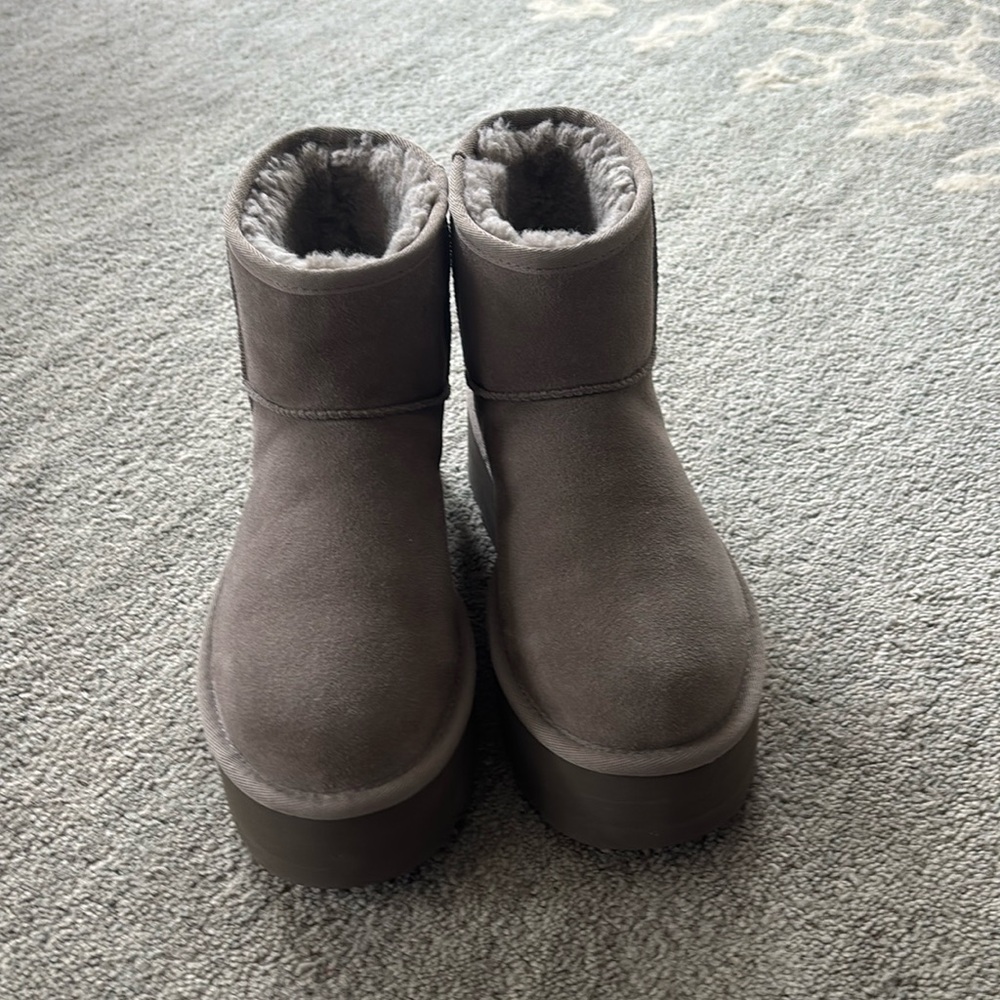 Cozy Gray Ankle Boots